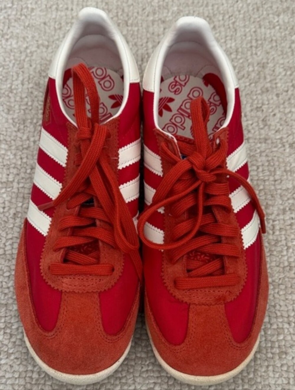 adidas Red & White Retro Court Sneakers